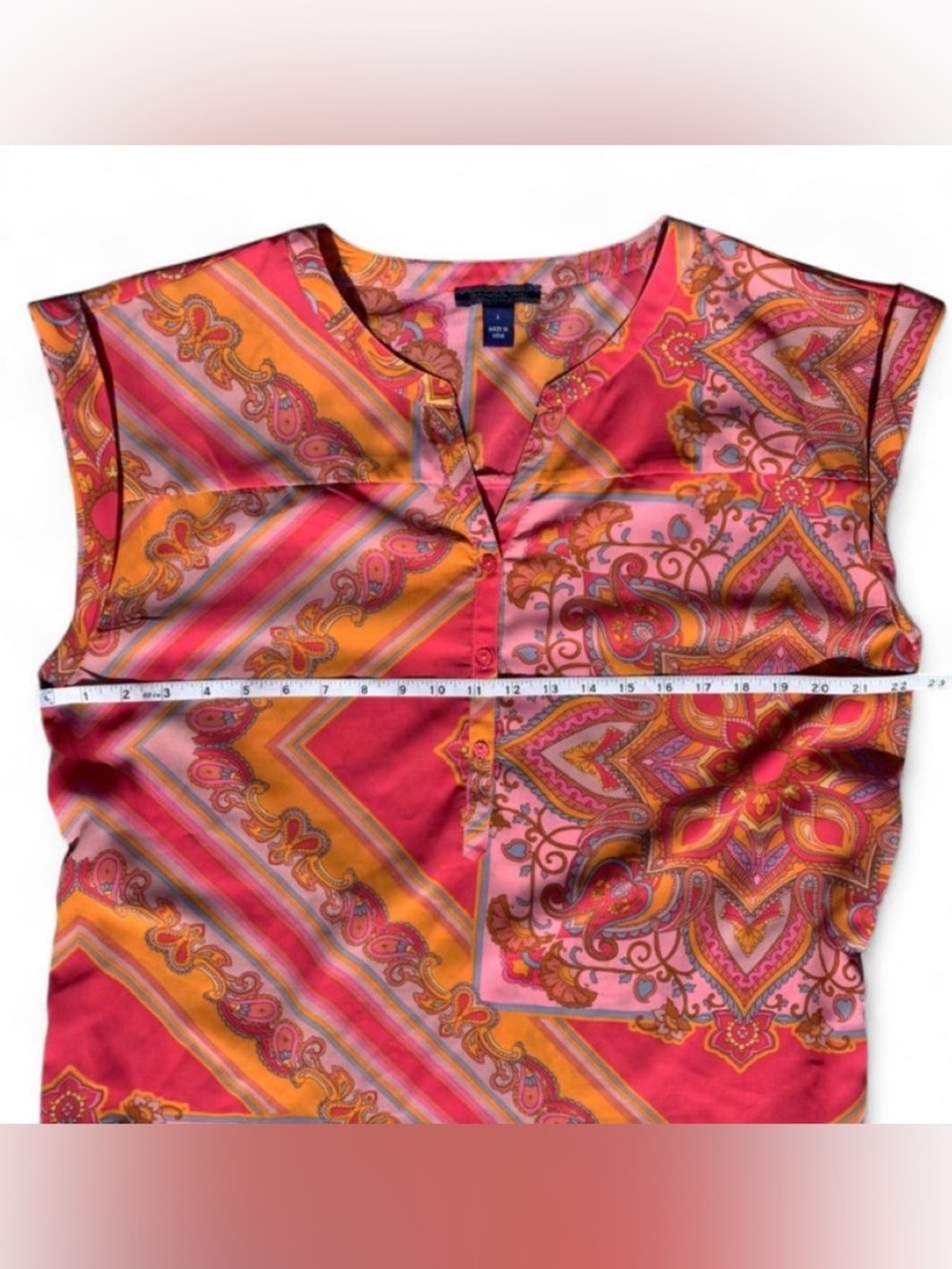 Boho Glam Pink and Orange Tunic - Picture 2 of 5